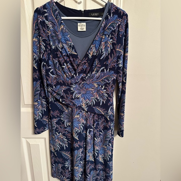 Ralph Lauren Navy and Red Patterned Dress - Picture 2 of 5